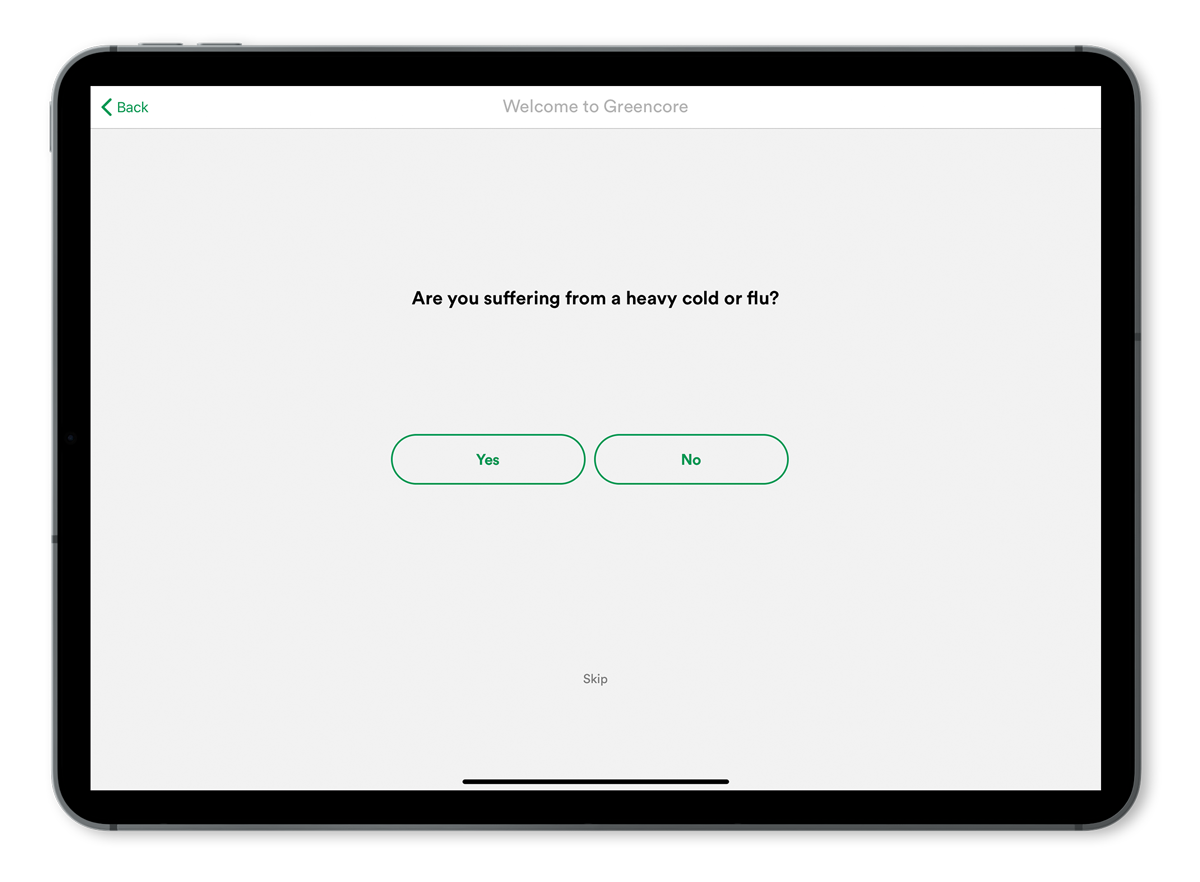 Health questionnaire Proxyclick